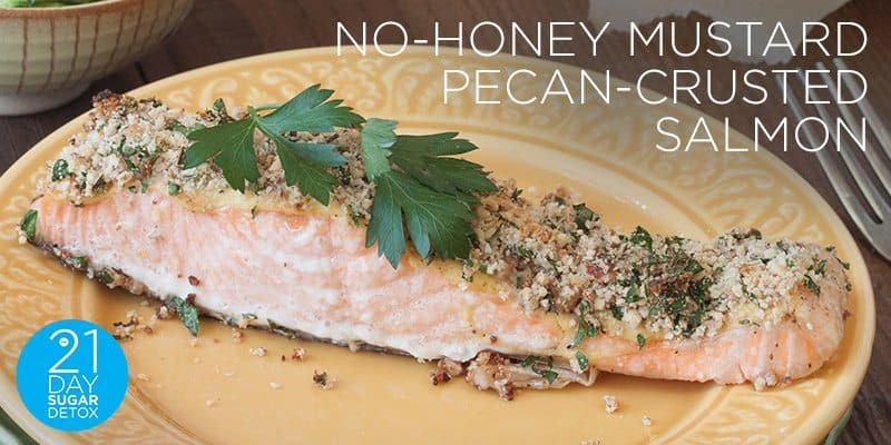 Transfer to a bowl or plate. 21dsd Recipe No Honey Mustard Pecan Crusted Salmon The 21 Day Sugar Detox By Diane Sanfilippo