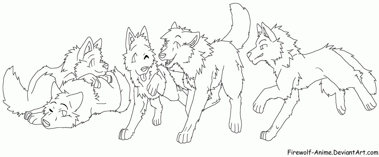 anime images anime firewolf wolf coloring pages