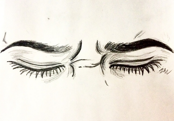 Drawing Sad Crying Closed Eye Drawing