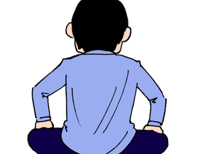 √完了しました！ 男性 座る 後ろ姿 イラスト 184777