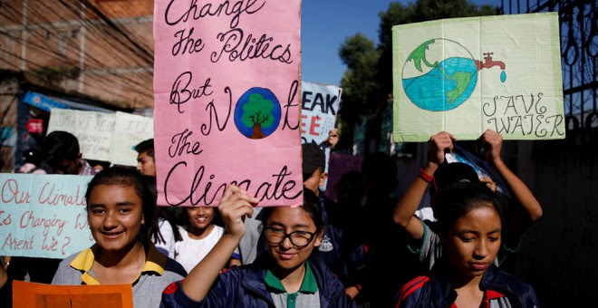 20-09-2019.- Protestas ecologistas en Kathmandu, Nepal. REUTERS/Navesh Chitrakar