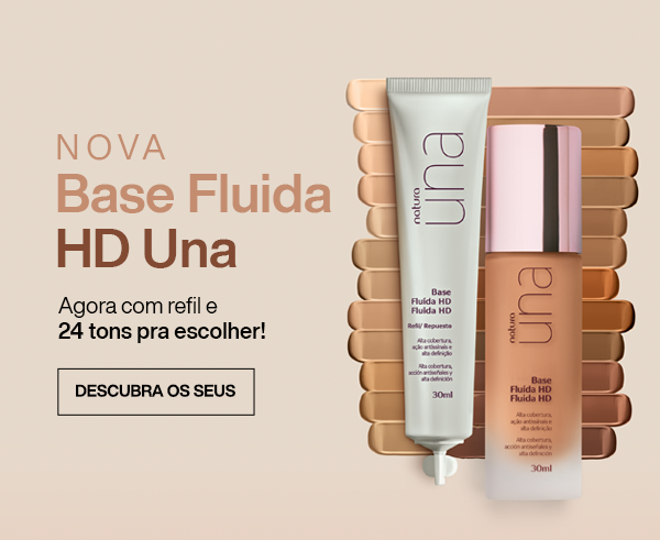 Nova Base Fluida HD Una. Agora com refil e 24 tons pra escolher! Descubra os seus!