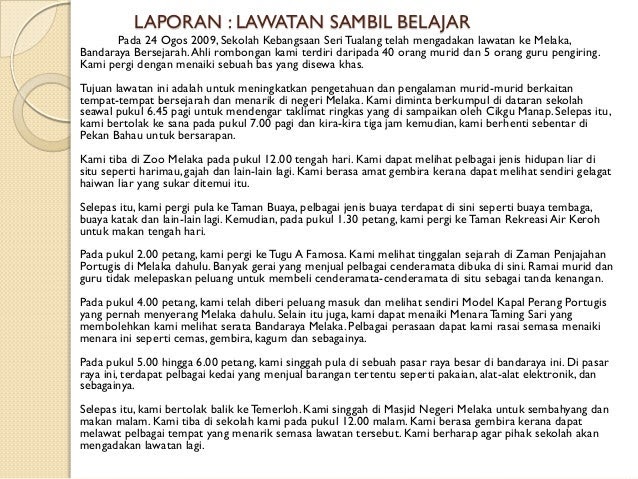 Contoh Karangan Laporan Lawatan Upsr - Contoh Win