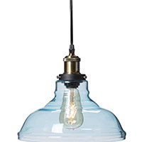 Pendant lamp with soft aqua-colored glass