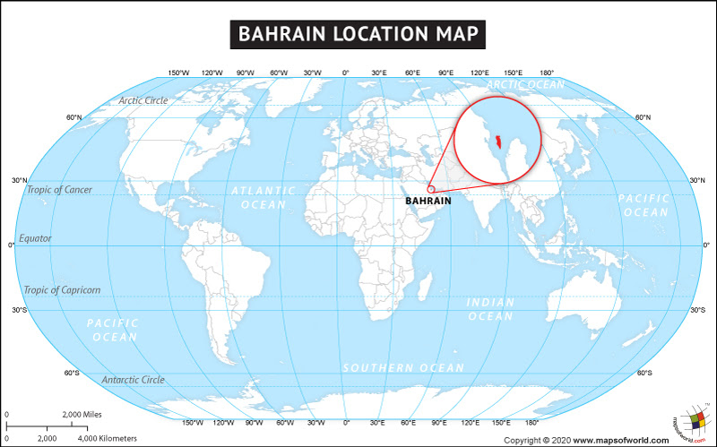 Maps: World Map Bahrain