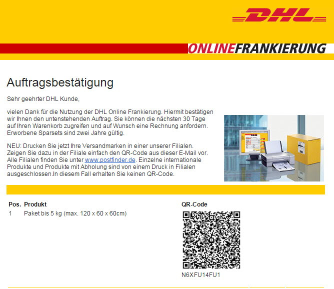 Das dhl geschäftskundenportal führt täglich um 17:45 oder zu einer durch den nutzer festgelegten zeit einen automatisierten tagesabschluss durch. Dhl Paketmarken Mittels Qr Code In Filiale Druckbar