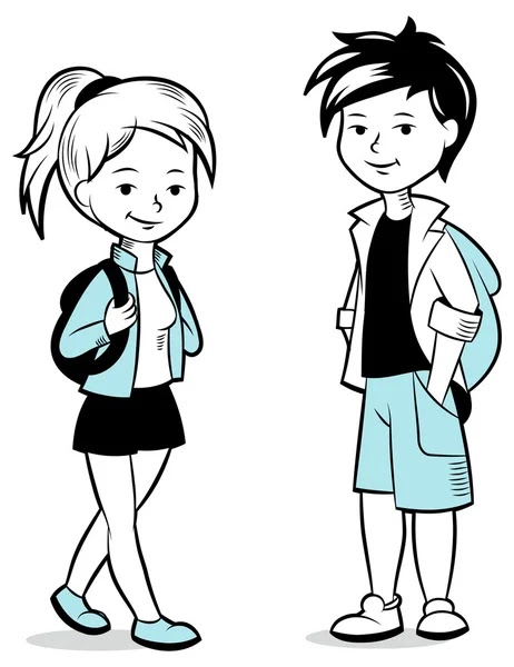 Imagenes De Dos Jovenes Conversando Dibujos - Personaje De ...