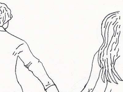 Boy and girl holding hands drawing step by step 967152