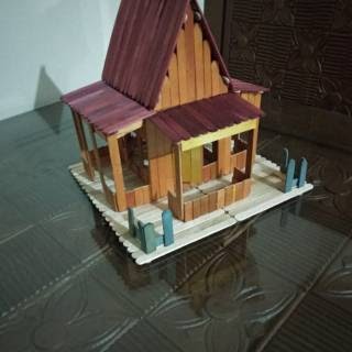 Cara Membuat Miniatur  Rumah Adat Dari  Stik  Es  Krim 
