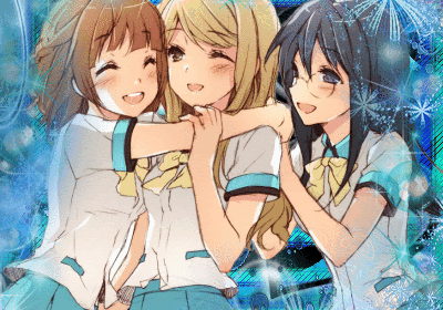 Kawaii 3 Anime Girl Best Friends