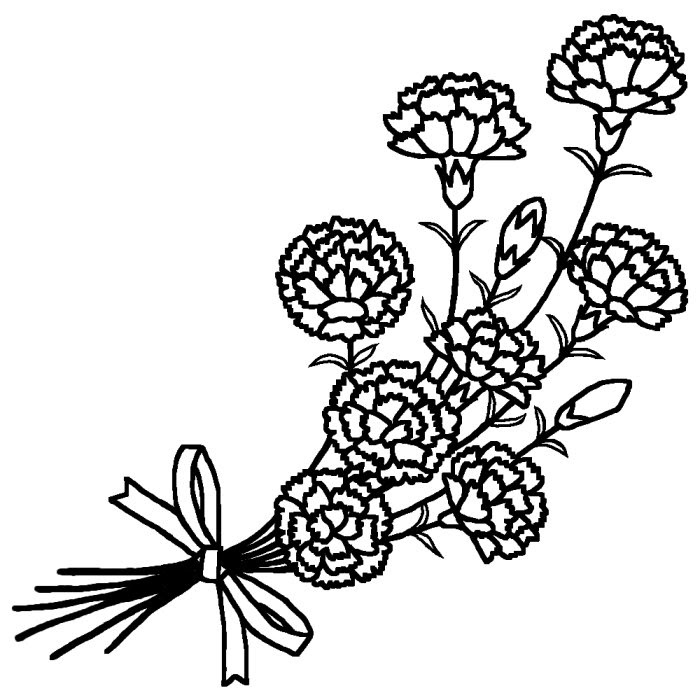 驚くばかりカーネーション イラスト 白黒 美しい花の画像
