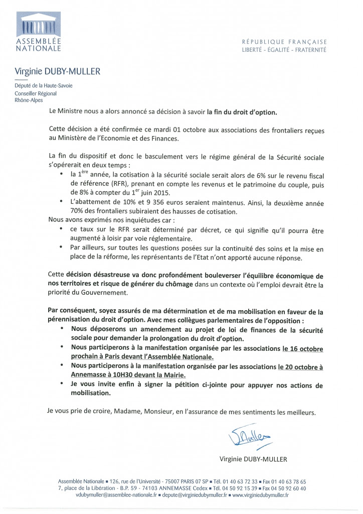 demande de droit d'option pole emploi lettre