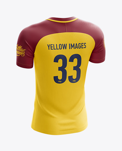 Download Free Men's Soccer Jersey mockup (Back Half Side View) (PSD)