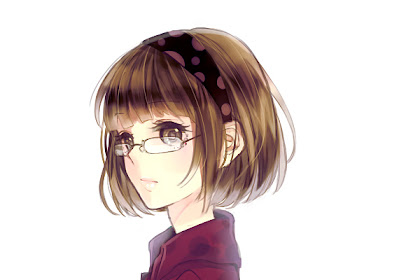 Brown Hair Anime Girl Glasses