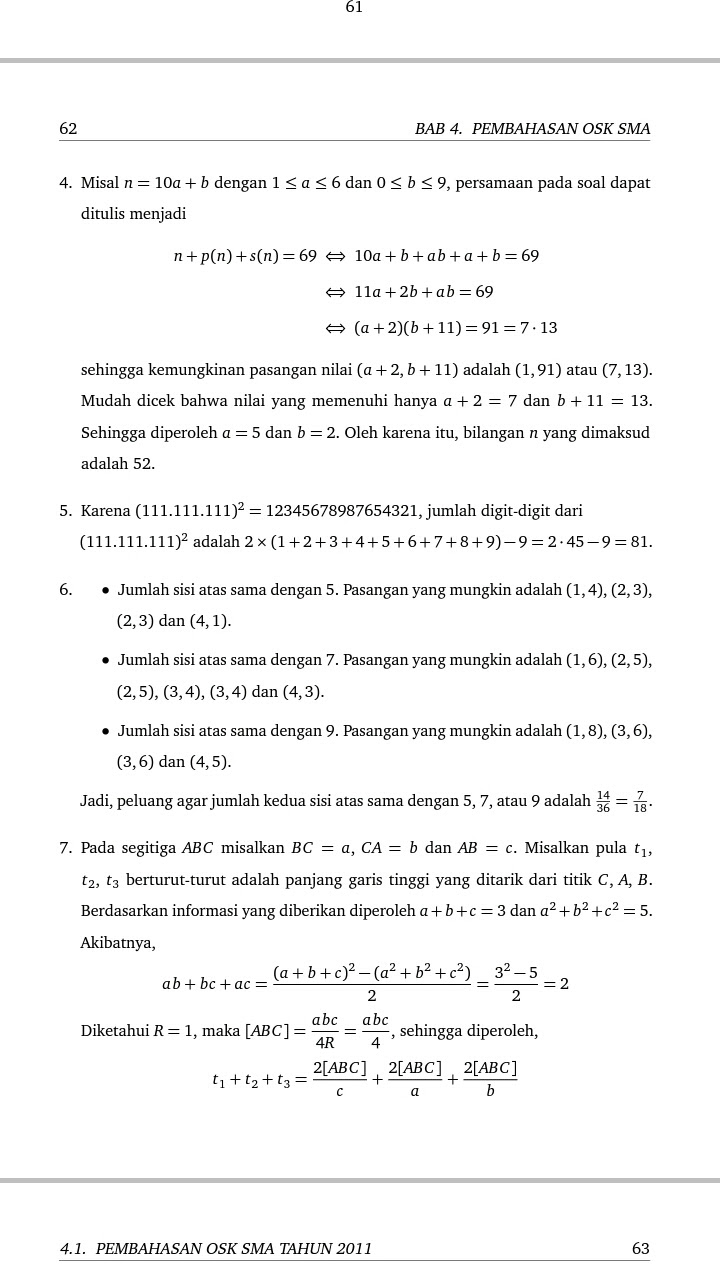 Contoh Soal Olimpiade Matematika