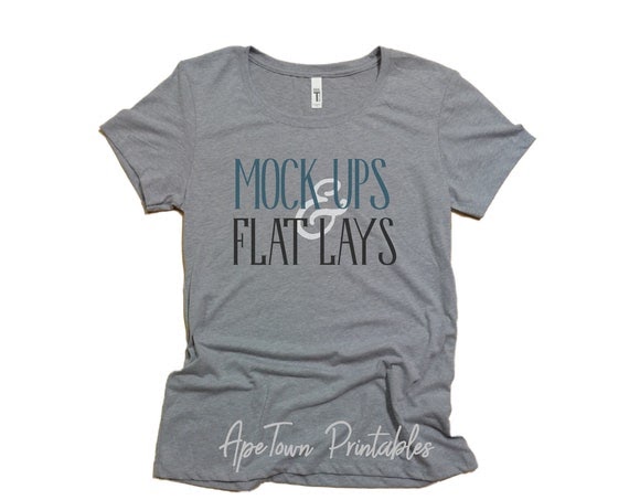 Download Next Level Heather Grey T-Shirt Flat Lay Mock Up | Catalog ...