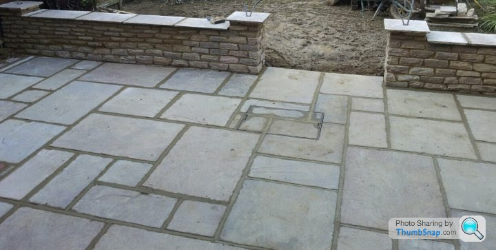 I really seal patios after i have laid them unless the customer asks me to or it is needed. Indian Sandstone Patio Slabs Pics Best Wet Look Sought Page 1 Homes Gardens And Diy Pistonheads Uk