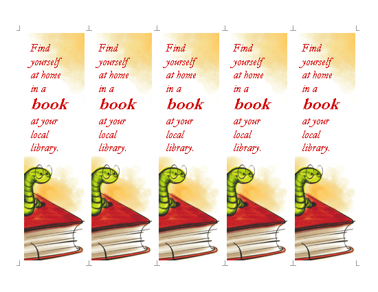 A printable bookmark template is the easiest, and best way to make custom bookmarks for your entire book collection or to give away to all your bookworm friends. Library Bookmark Template Word Templates