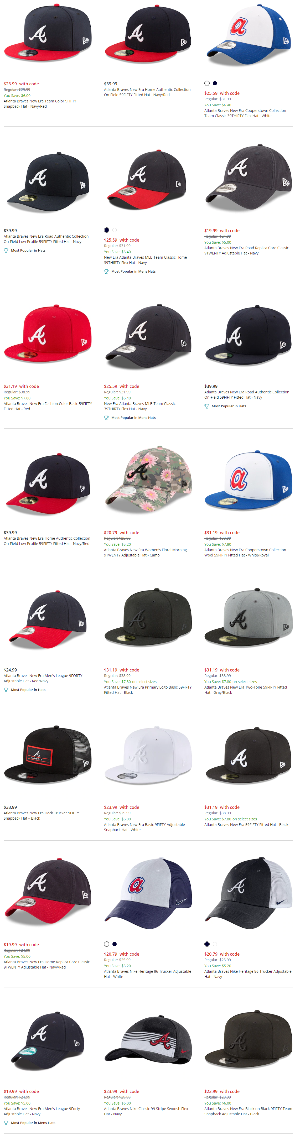 Shop fitted, adjustable and snapback atlanta braves hats. Atlanta Braves Hats Save 30 By Shopping All Online Stores