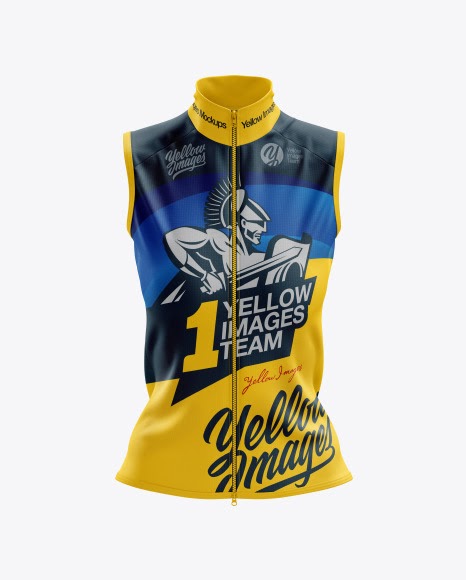 Download Womens Cycling Wind Vest (Front View) Jersey Mockup PSD ...