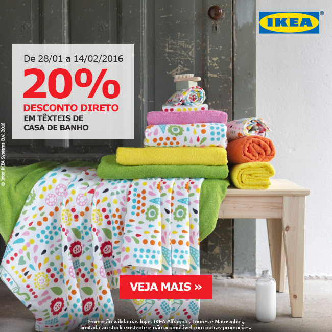 20% em vale IKEA em têxteis de casa de banho