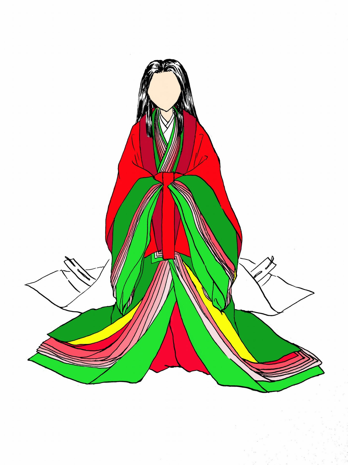 かわいいディズニー画像 Hd限定十二単 イラスト 描き 方