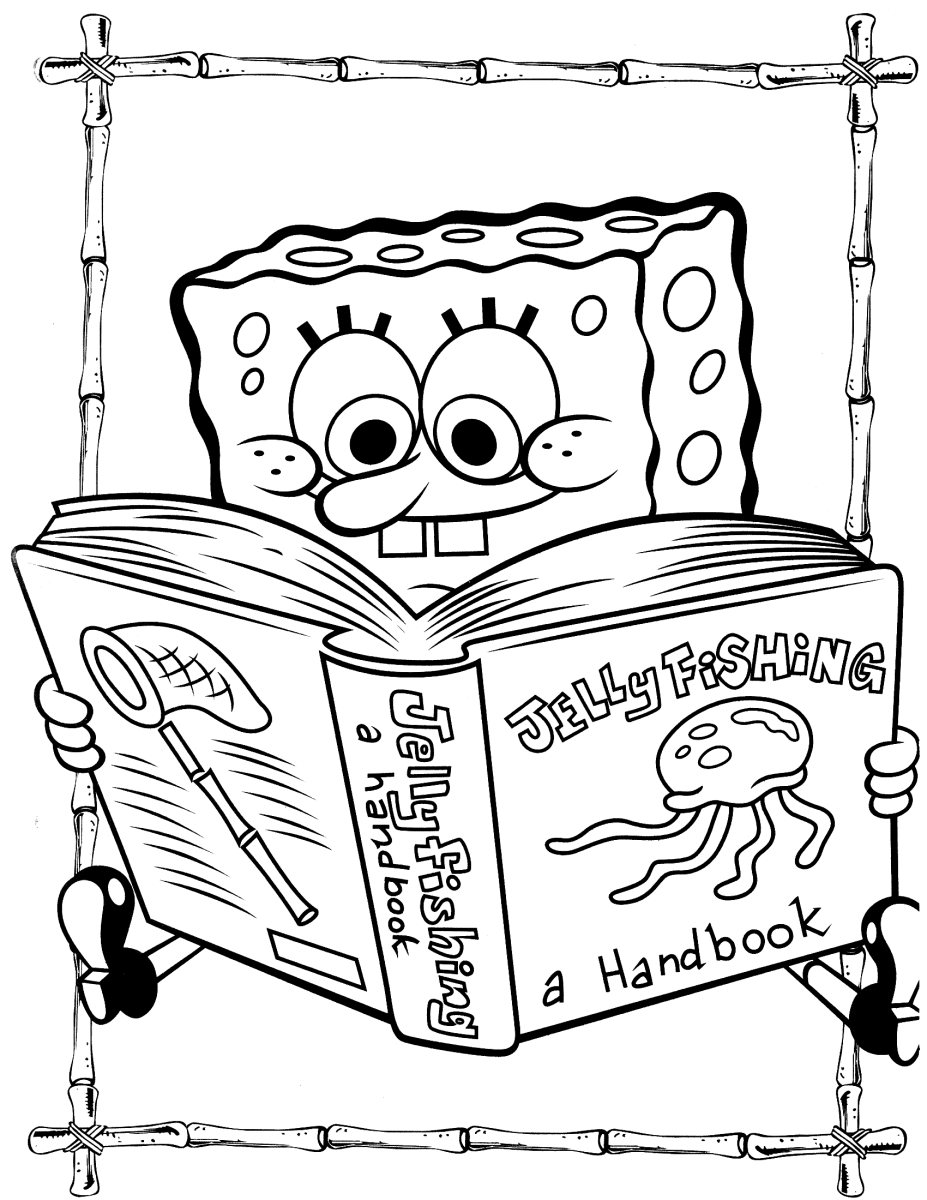 Раскраски спанч боб для малышей from coloring.otk7.com поймай слайм игра губка боб: Raskraska Spanch Bob Chitaet Knigu Raskraski Gubka Bob Youloveit Ru