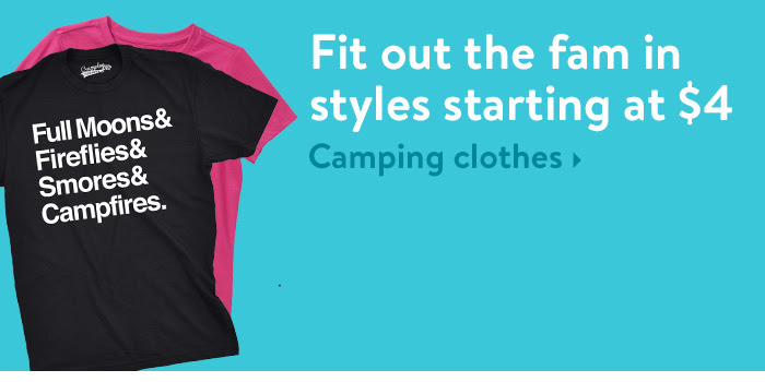 Camping clothes from $4