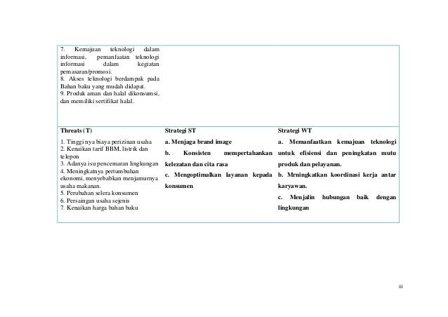 Contoh Analisis Swot Efas Dan Ifas - Surpriz Menu