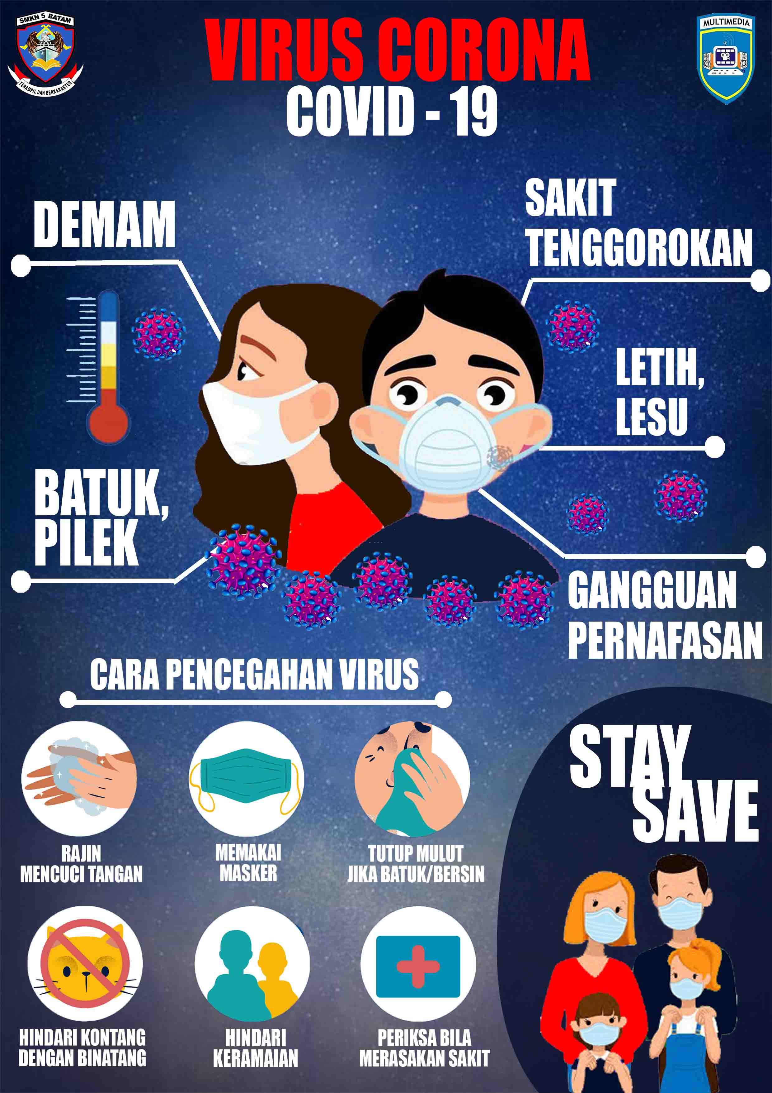 Virus Corona Poster Belajar Di Rumah Aja - Guru Paud