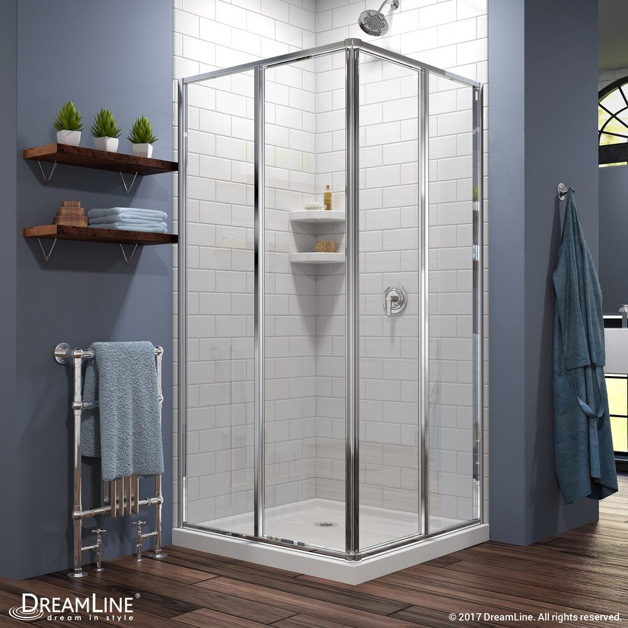 Shower stalls mobile homes ideas kaf. Dreamline Cornerview White 74 75 In X 36 In X 36 In 2 Piece Square Corner Shower Kit In The Corner Shower Kits Department At Lowes Com