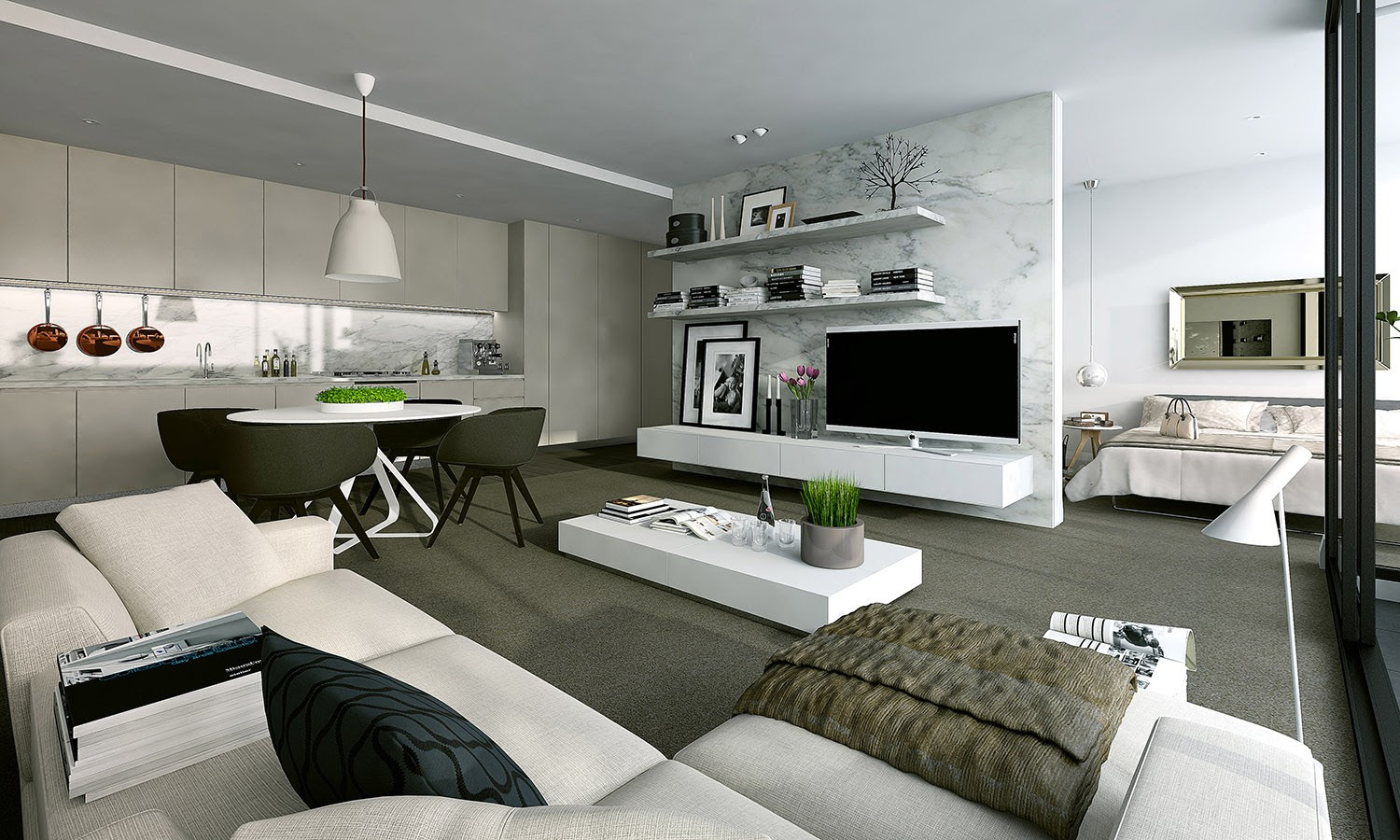 People make redevelopment with the application of new finishing materials and stylish furniture. Studio Apartment Interiors Inspiration