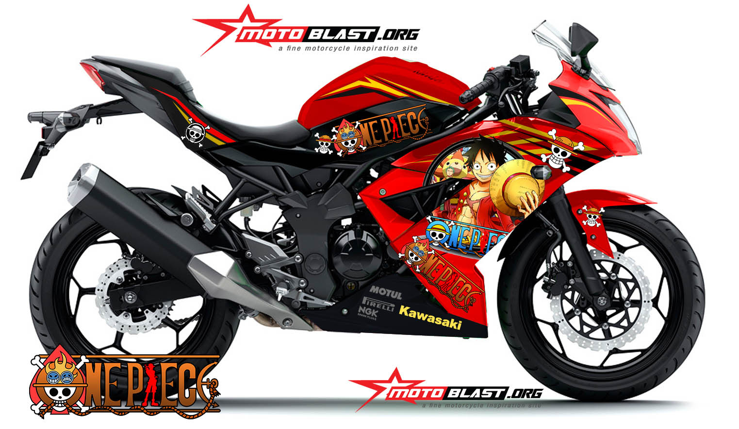 Cutting Sticker Motor One Piece Terbaru Inomodifikasi