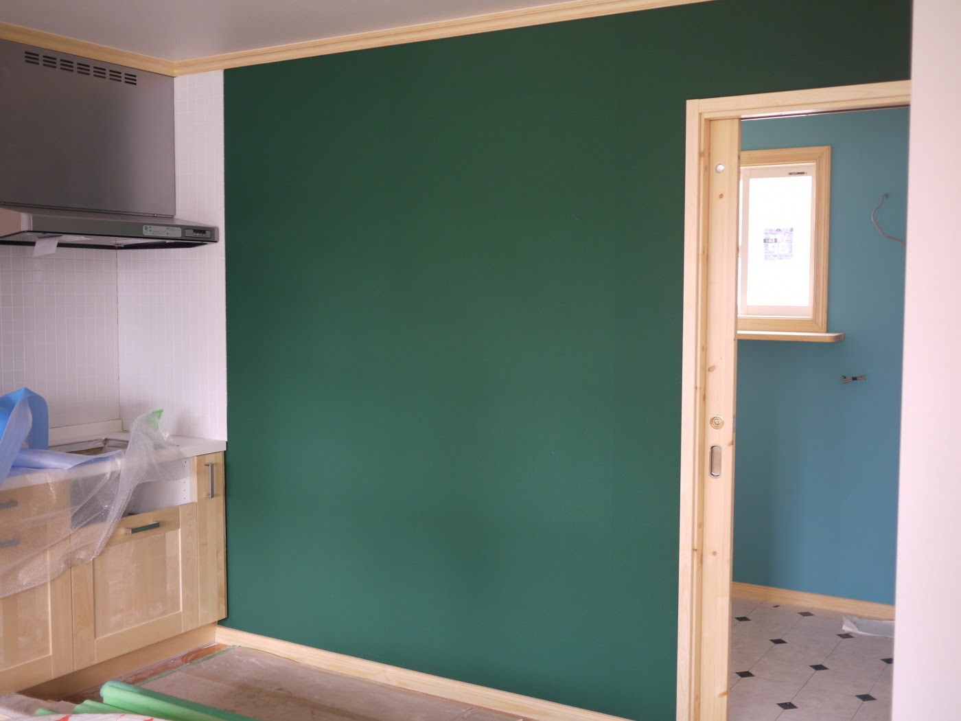 寝室 緑 壁紙 Interior