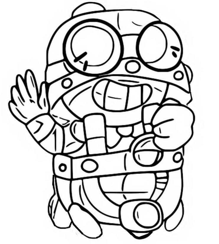 Brawl Stars Coloring Pages Darryl Coloring And Drawing - brawl stars carl da colorare