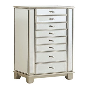 Mirrored 7-drawer jewelry armoire