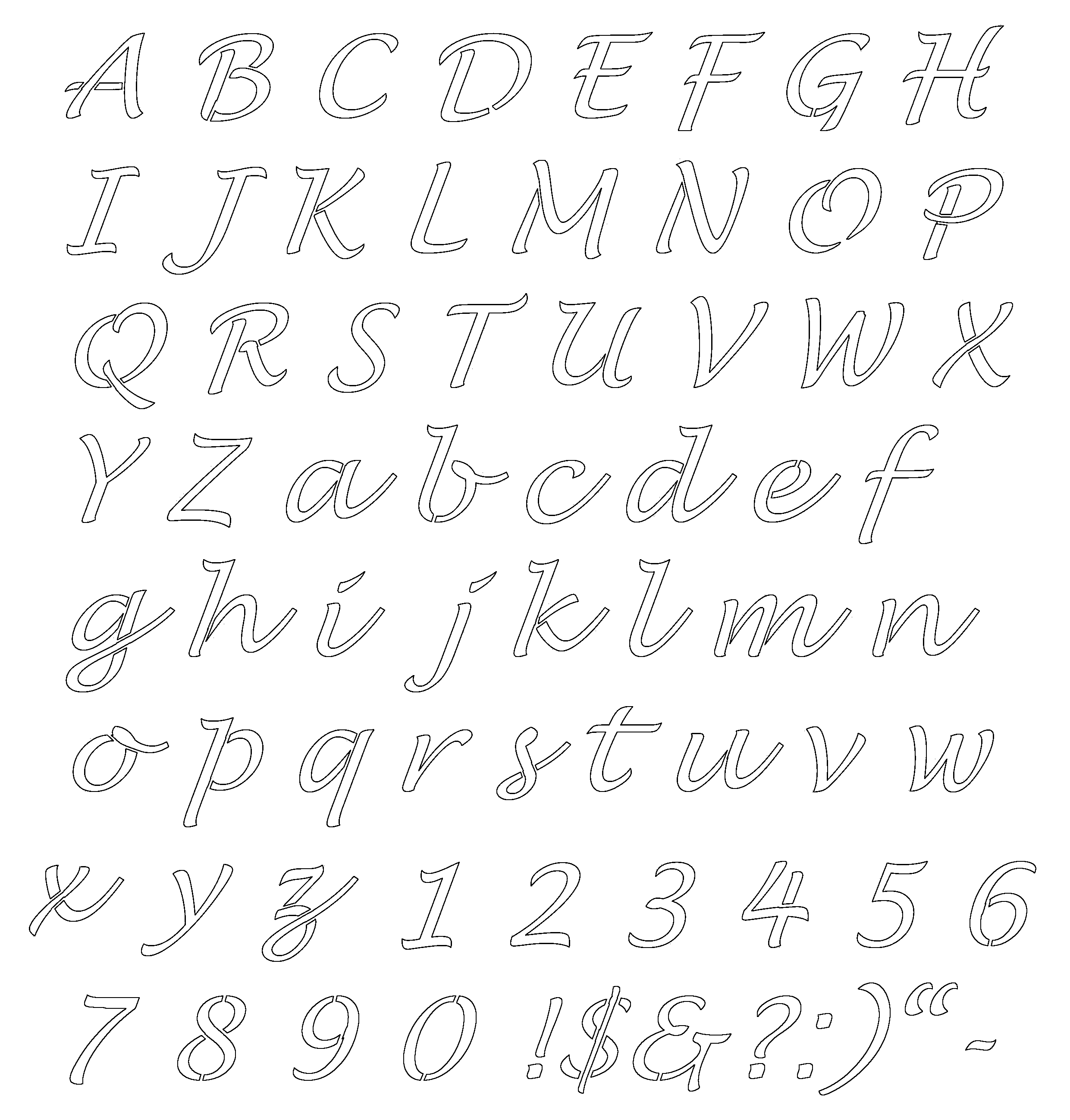 Bubble Writing Template Letter