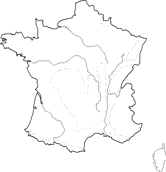 Carte De France Vierge Avec Fleuves Et Grandes Villes រ បភ ពប ល ក Images