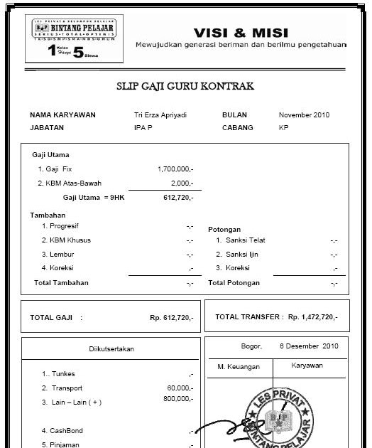 Contoh Referensi Slip Gaji - How To AA