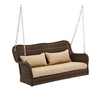 Camrose Farmhouse Wicker Outdoor Porch Swing