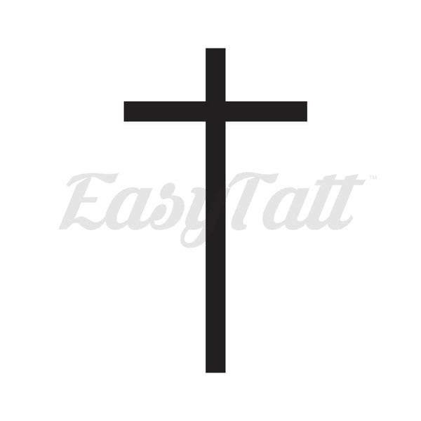Cross tattoos are a good choice for women who want to get a tattoo. Thin Black Cross Temporary Tattoo Easytatt