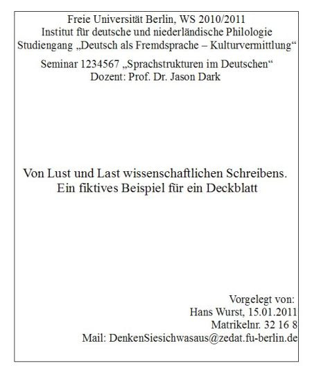 Anleitung und wichtige tipps zu den bestandteilen und inhalten des schlussteils der hausarbeit. Formale Vorgaben