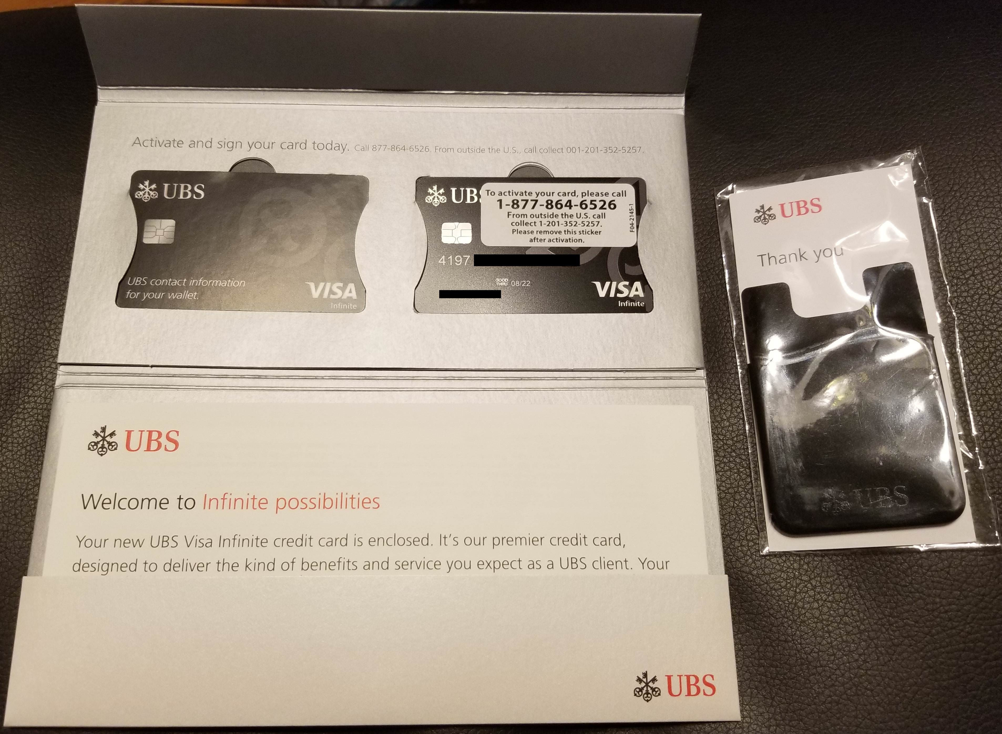 New york residents may contact the new york state department of in the event ubs bank usa closes your card for any reason other than inactivity, your points. Ubs Visa Infinite Metal Card Arrived Approval Dp And Gentle Reminder That It Exists Churning