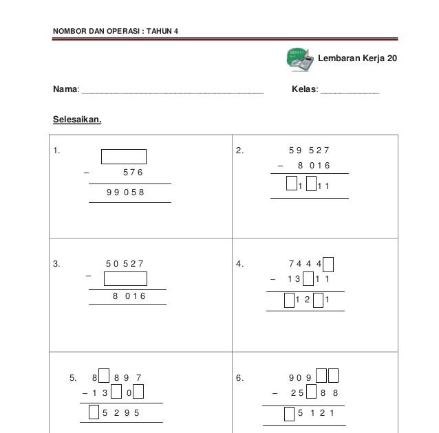 Soalan Matematik Tahun 4 Mengikut Topik - Malacca g