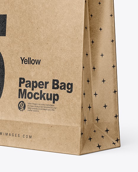 Download Download Glossy Kraft Paper Shopping Bag Mockup Front View ...