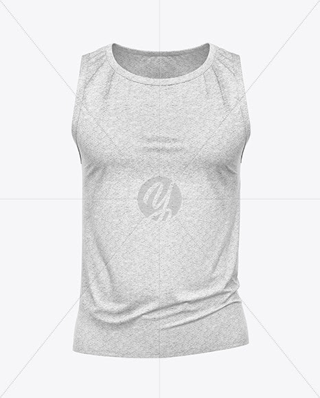 Download Download Melange Men's Loose Fit Sleeveless Shirt Mockup PSD