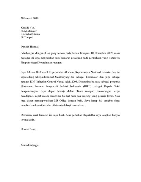 Contoh Cover Letter Bahasa Indonesia Yang Baik - Kumpulan ...