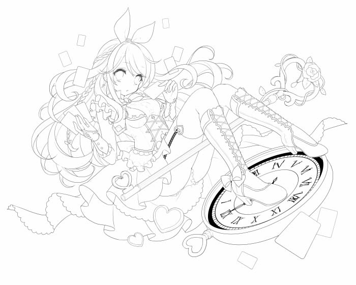 無料イラスト画像 ユニークイラスト 色塗り 線画