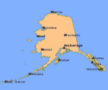 Maria Babes: map of alaska with cities and towns