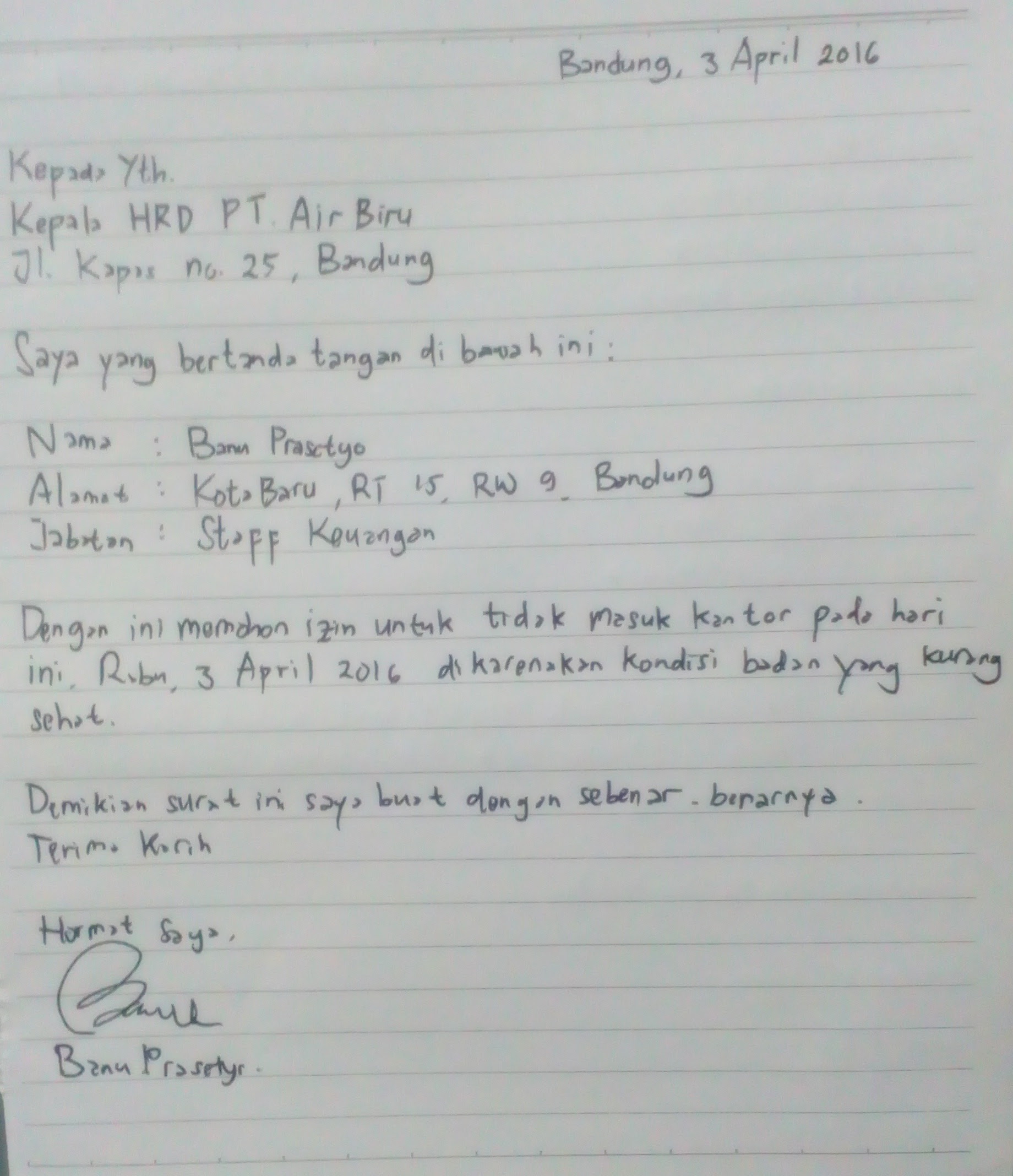 Contoh surat izin yang cocok untuk kamu yang sedang bingung mencari contoh surat saat sedang sakit, ada acara keluarga atau saat orang tua yang harus menulis surat contoh surat izin untuk orang sakit, berhalangan, orang tua, acara keluarga, keramaian, usaha, dan mengadakan acara. 21 Contoh Surat Izin Tidak Masuk Kerja Lengkap Mamikos Info